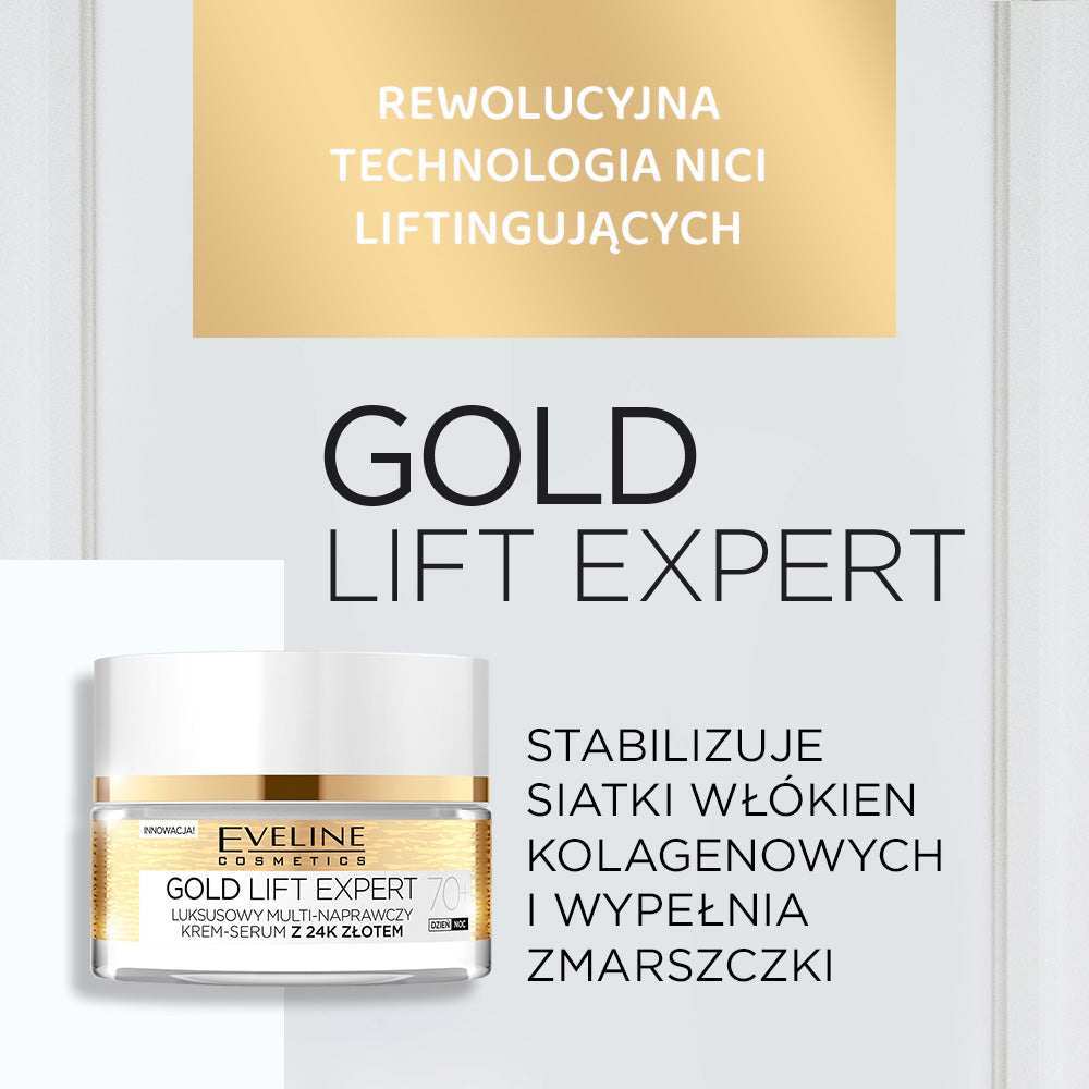 Eveline Cosmetics - Luksusowy multi-naprawczy krem-serum z 24k złotem 70+ - 2