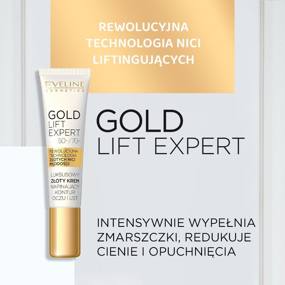 Eveline Cosmetics - Luksusowy złoty krem napinający kontur oczu i ust 50+/70+ - 2