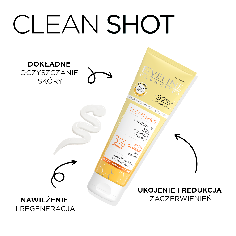 Eveline Cosmetics - Clean Shot Łagodzący żel do mycia twarzy - 2