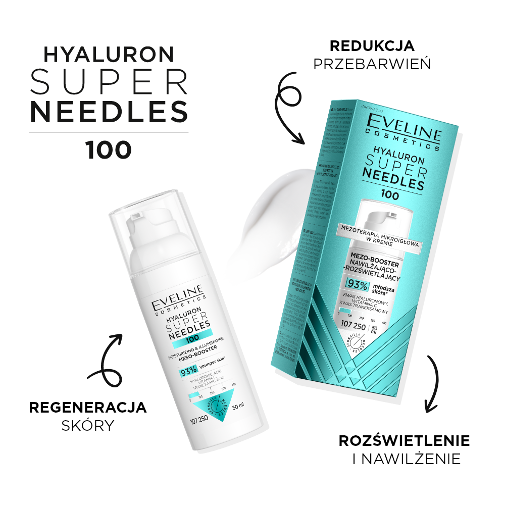 Eveline Cosmetics - Hyaluron 100 Mezo-booster nawilżająco – rozświetlający - 2