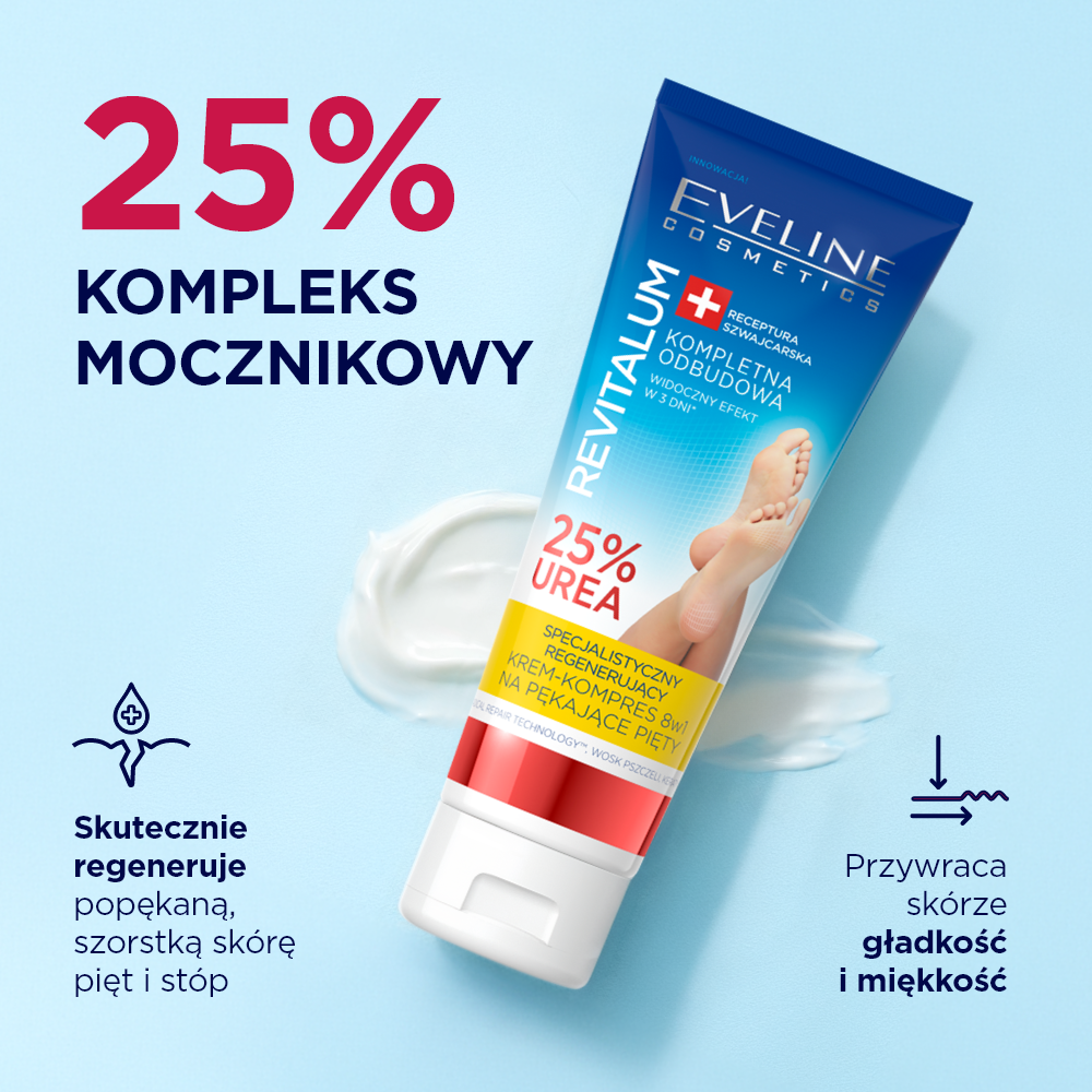 Eveline Cosmetics - Krem-kompres na pękające pięty 8-w-1, 25% urea - 2