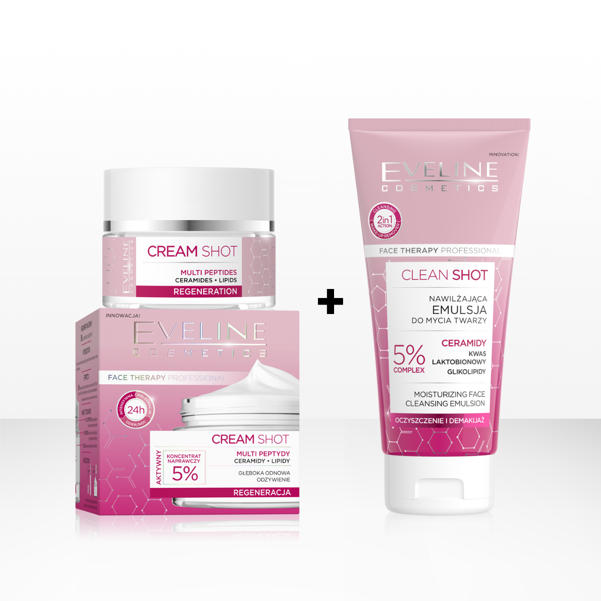 Eveline Cosmetics - Zestaw Pielęgnacyjny duet: emulsja + krem regenerujący