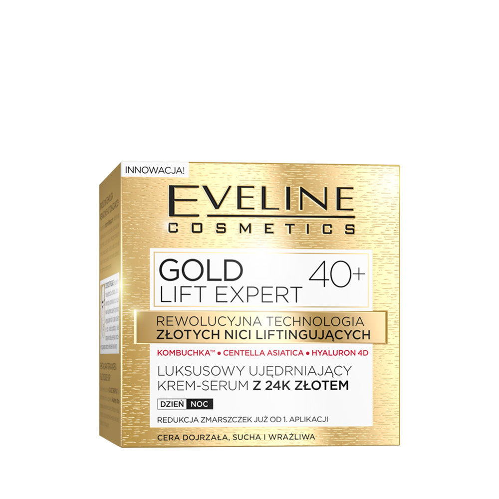 Eveline Cosmetics - Luksusowy ujędrniający krem-serum z 24k złotem 40+