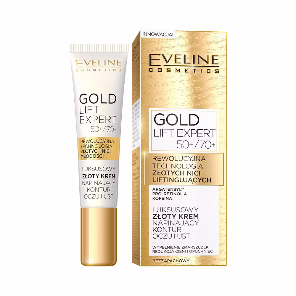 Eveline Cosmetics - Luksusowy złoty krem napinający kontur oczu i ust 50+/70+
