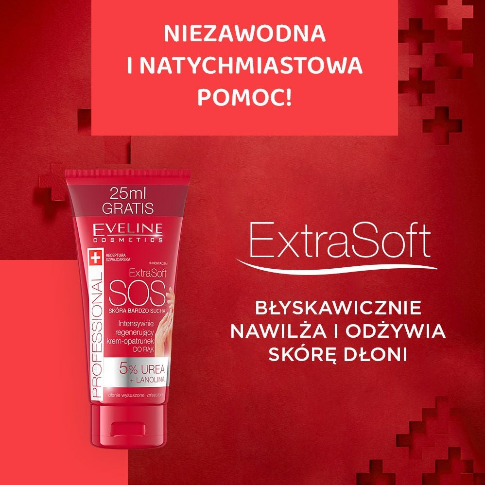 Eveline Cosmetics - Intensywnie regenerujący krem-opatrunek do rąk 5% urea + lanolina - 2