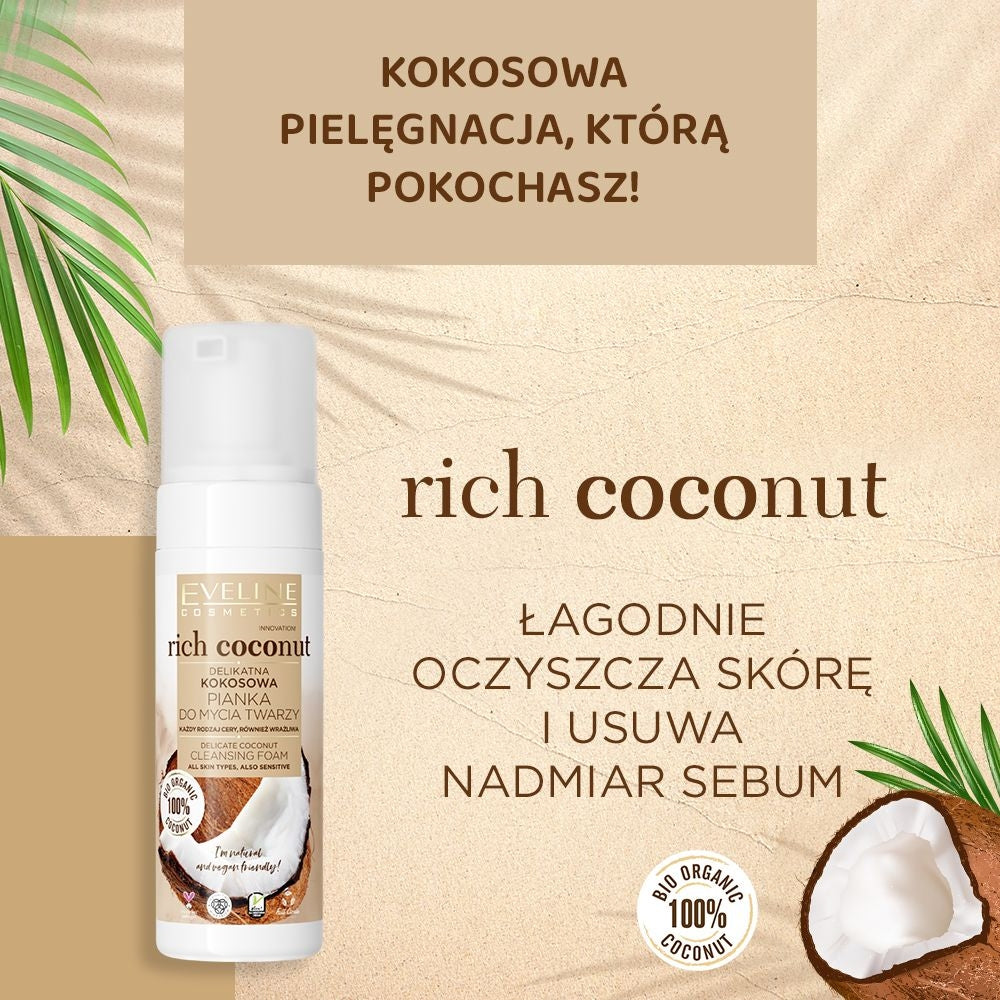 Eveline Cosmetics - Delikatna kokosowa pianka do mycia twarzy - 2