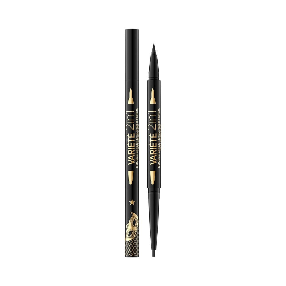 Eveline Cosmetics - Eyeliner i kredka do oczu 2 w 1