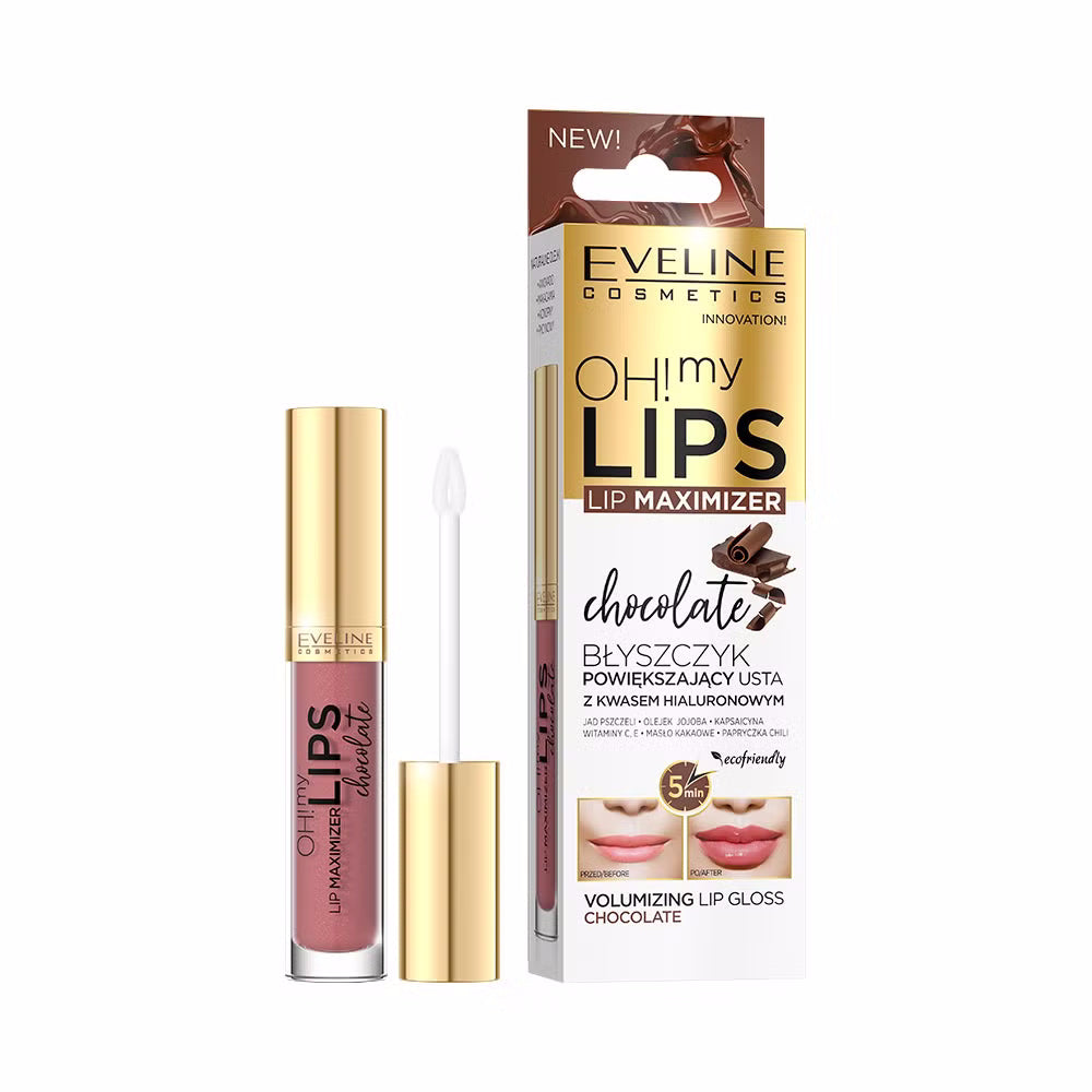 Eveline Cosmetics - Błyszczyk powiększający usta z chili, zapach czekoladowy
