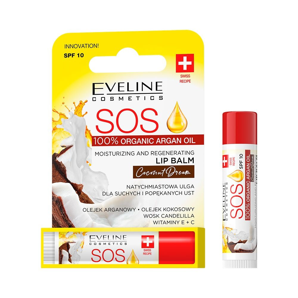 Eveline Cosmetics - S.O.S. Nawilżająco-regenerujący balsam do ust Coconut Dream