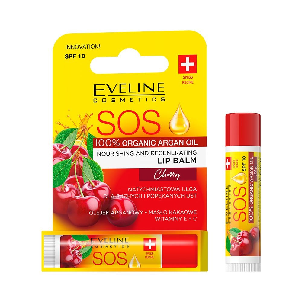 Eveline Cosmetics - S.O.S. Odżywczo-regenerujący balsam do ust Cherry