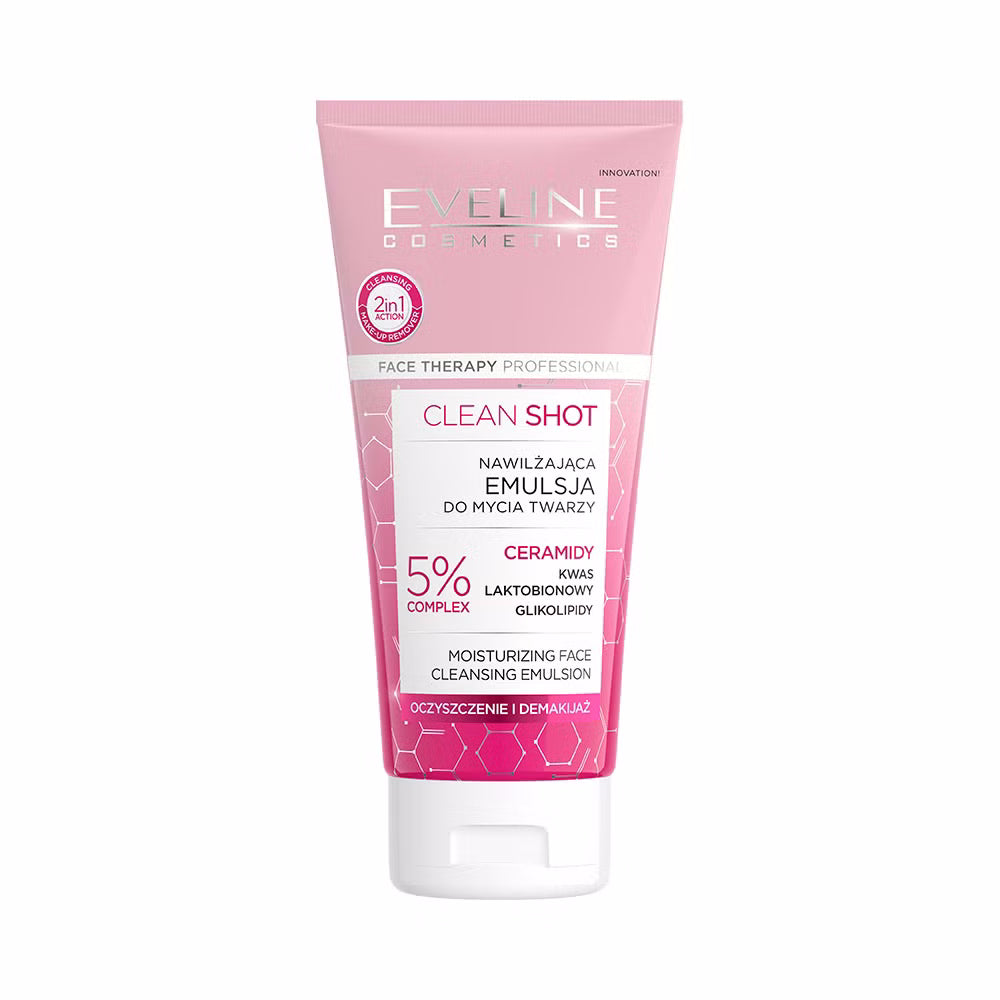 Eveline Cosmetics - Clean Shot Nawilżająca emulsja do mycia twarzy
