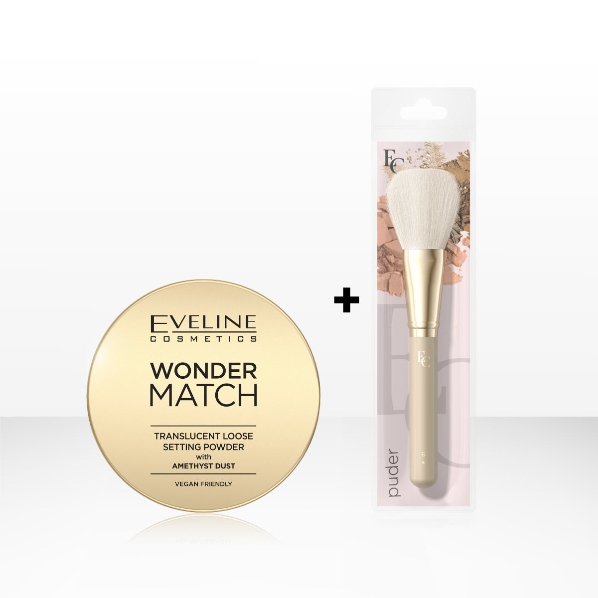 Eveline Cosmetics - Zestaw Makijażowe bestsellery: puder i pędzel