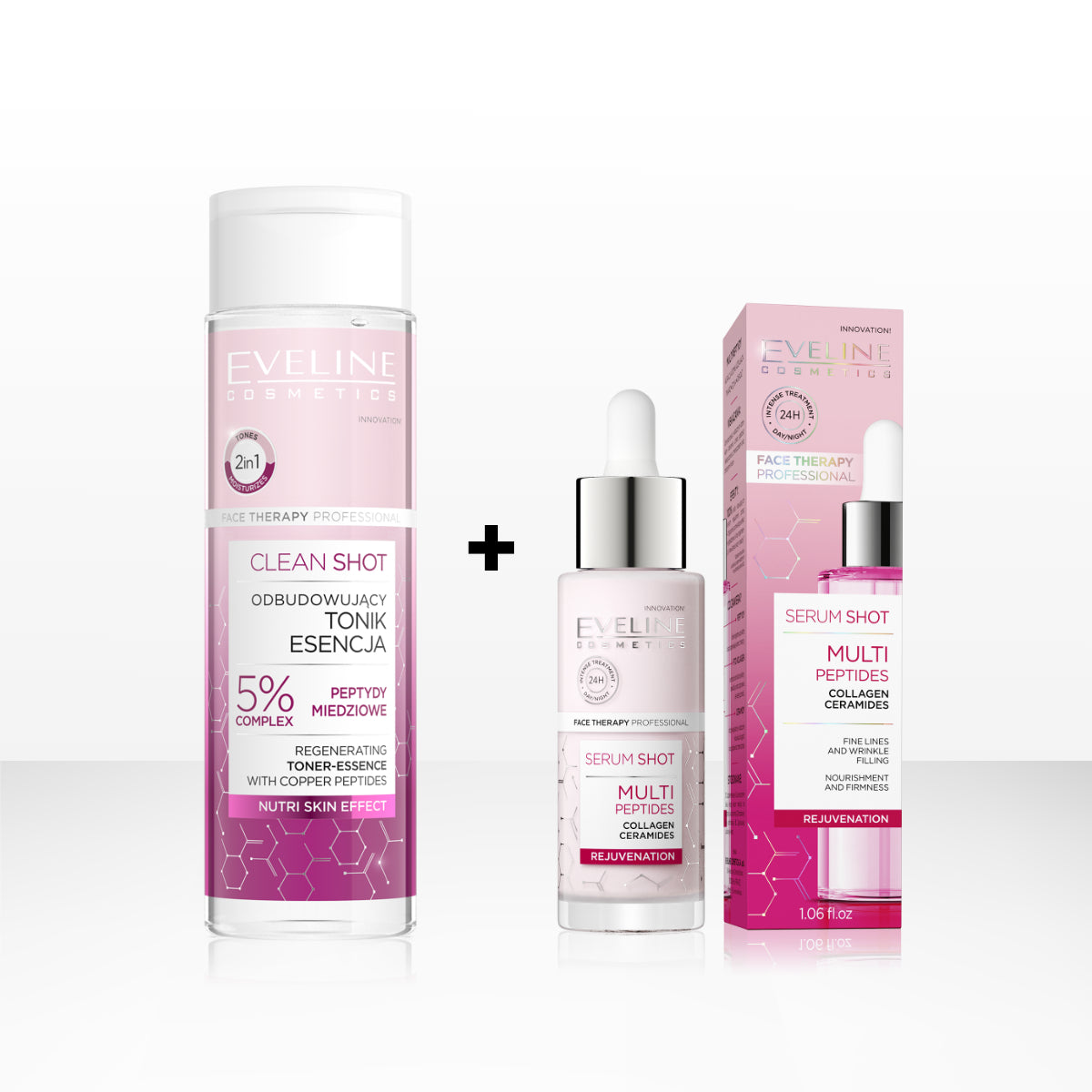 Eveline Cosmetics - Zestaw Pielęgnacyjny Duet: serum i tonik