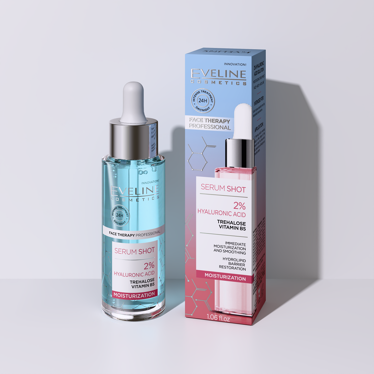 Eveline Cosmetics - Serum Shot Kuracja z 2% kwasu hialuronowego na twarz, szyję i dekolt