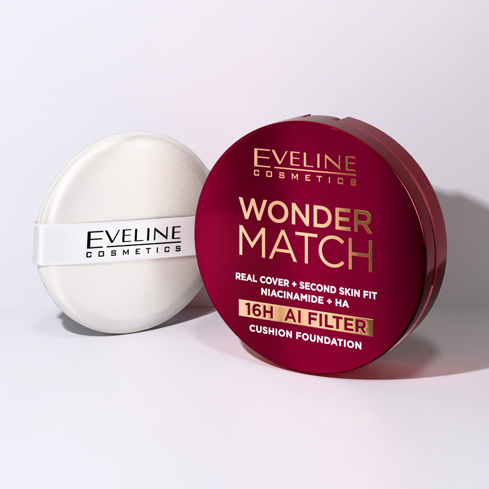 Eveline Cosmetics - Kryjący podkład cushion z niacynamidem i kwasem hialuronowym